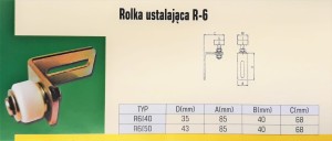 R-6 / Rolka ustalająca ze wspornikiem  Ø  35 / 43