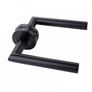 63.413 / Klamka do drzwi Modena ze stali nierdzewnej z szyldem okrągłym, czarna