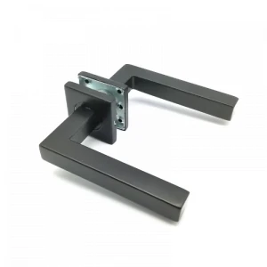  63.414 / Klamka do drzwi Genova ze stali nierdzewnej, z szyldem kwadratowym, czarna